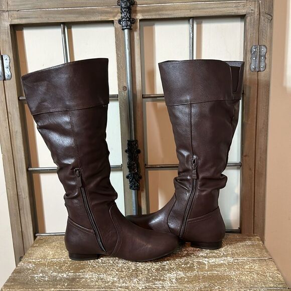 Brown leather boots with ID card holder inside size 7 1/2 new - Picture 4 of 5